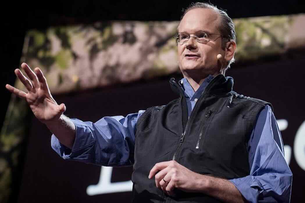 Lawrence Lessigs speaking at a TedX talk.