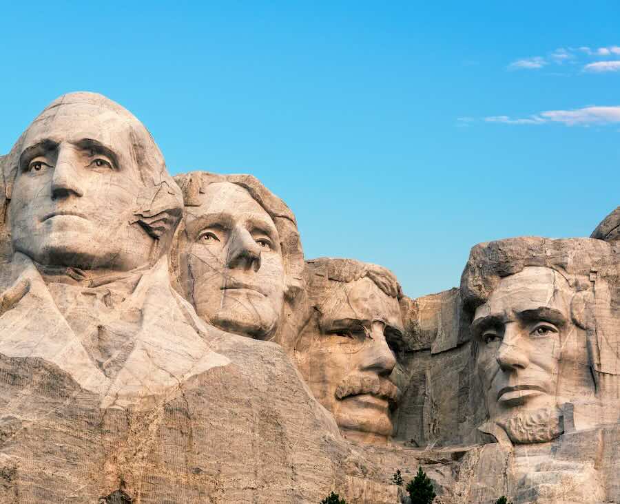 Classic view of Mount Rushmore